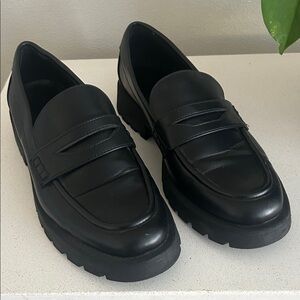 Black Loafers with Chunky Sole Women’s Size 10